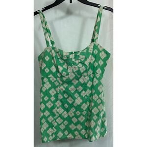 Patagonia Women’s Summertime Tank Top Green Ikat Print Hemp Cotton Size 6 NWT